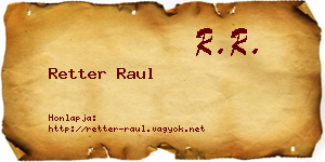 Retter Raul névjegykártya